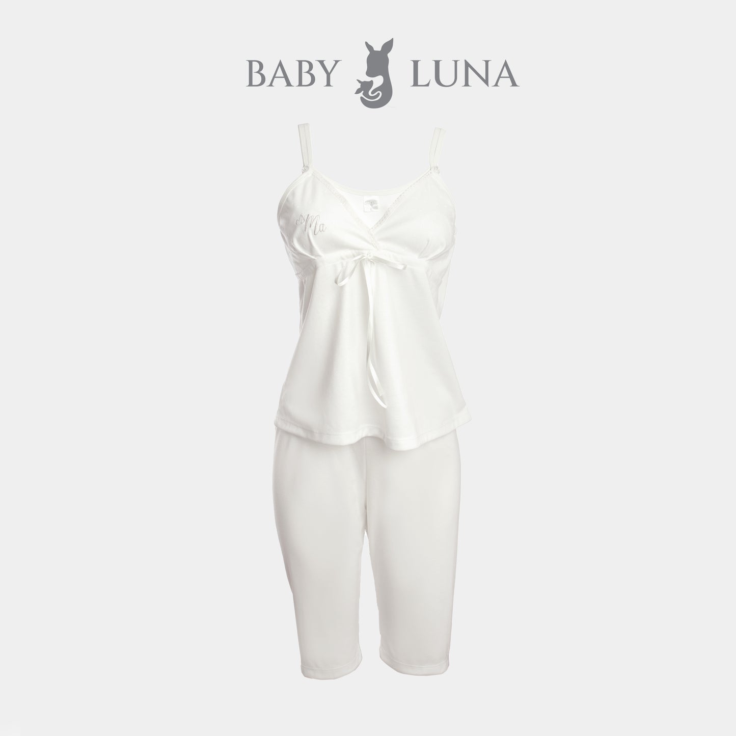 Pijama Materna con Capri - Beigge