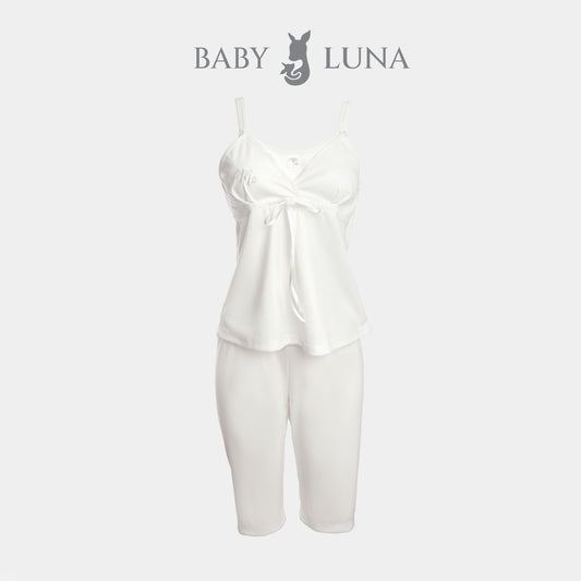Pijama Materna con Capri - Beigge