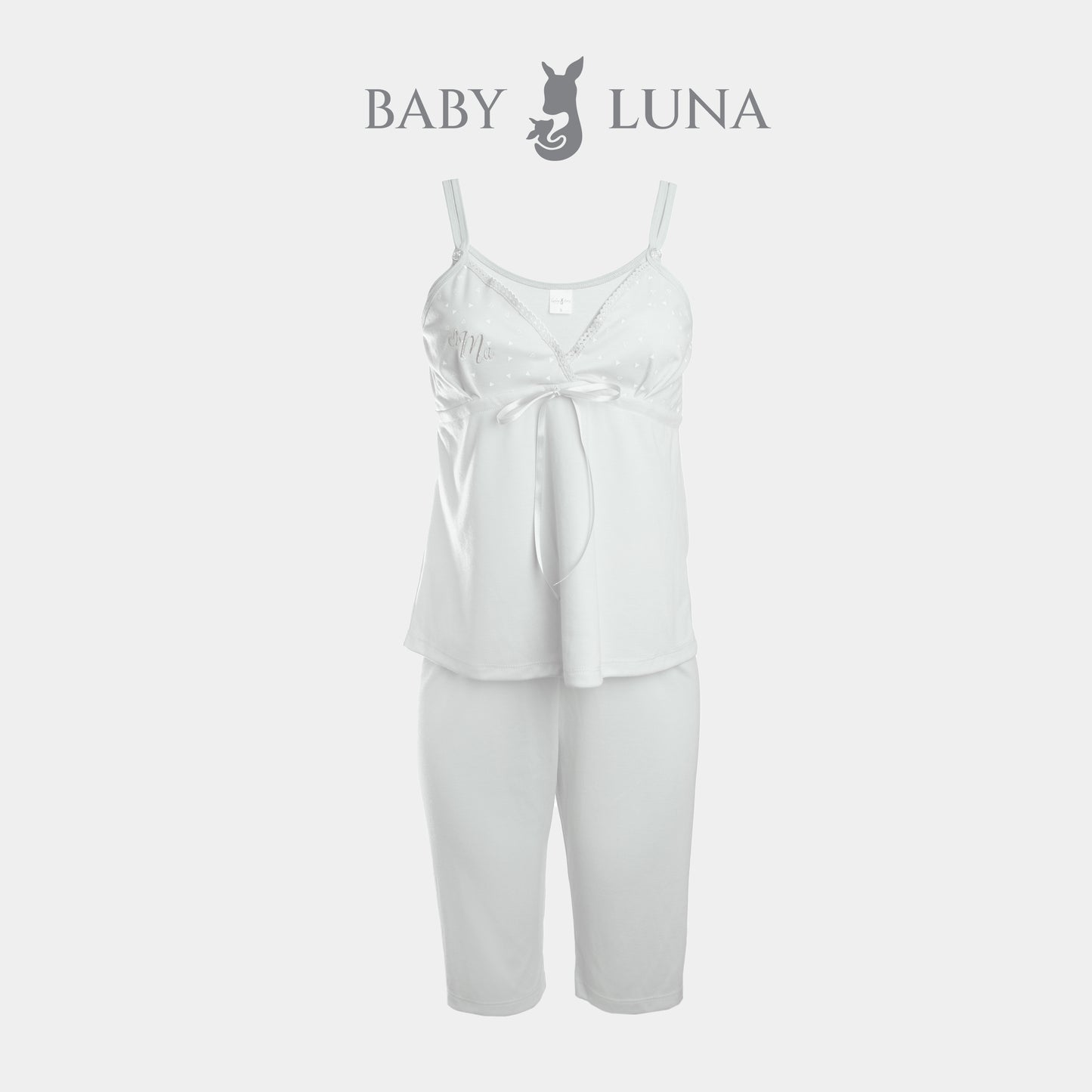 Pijama Materna con Capri - Gris Perla