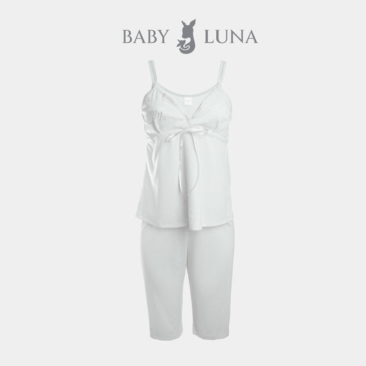 Pijama Materna con Capri - Gris Perla